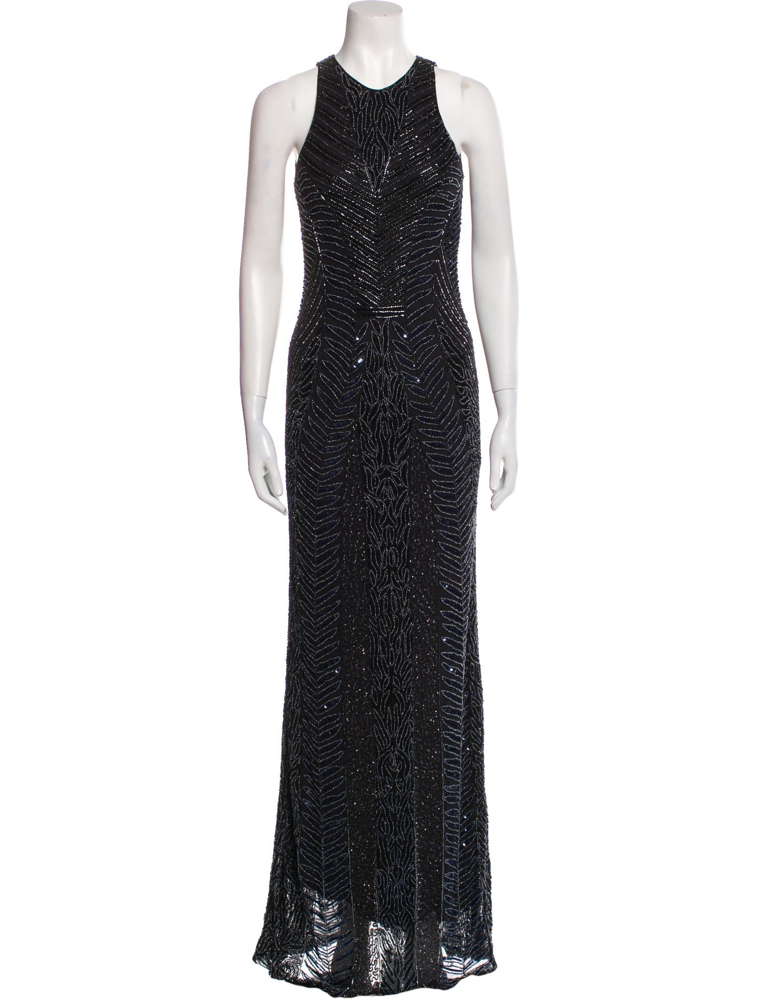 Parker Black Patterned Long Dress