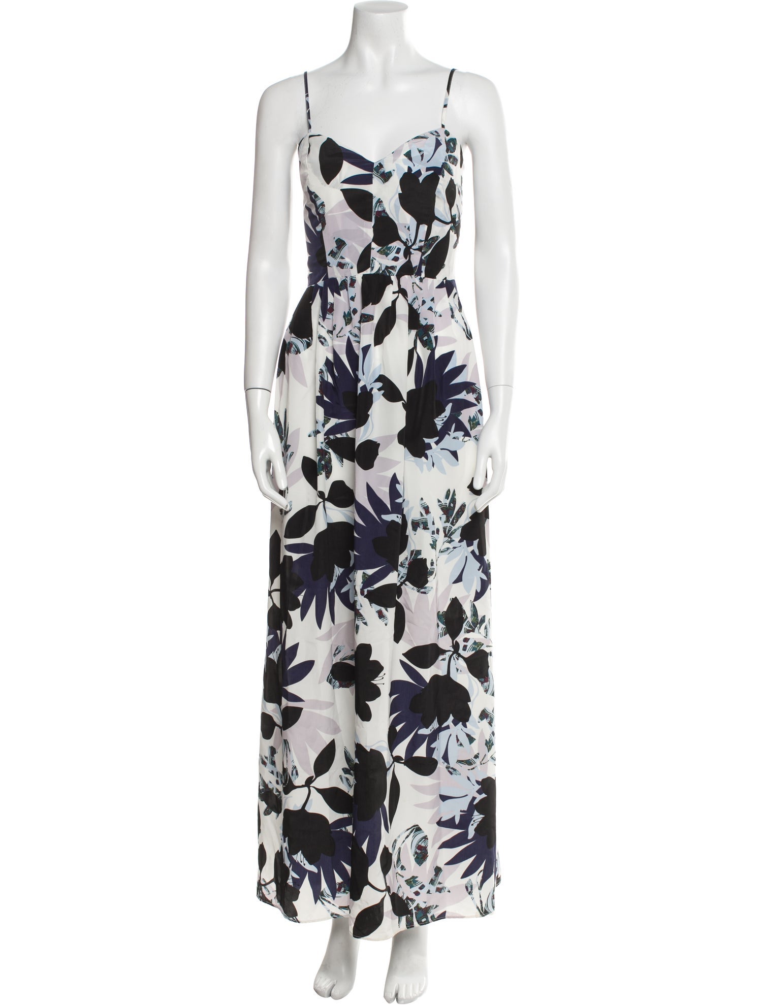 Parker Black Floral Print Long Dress