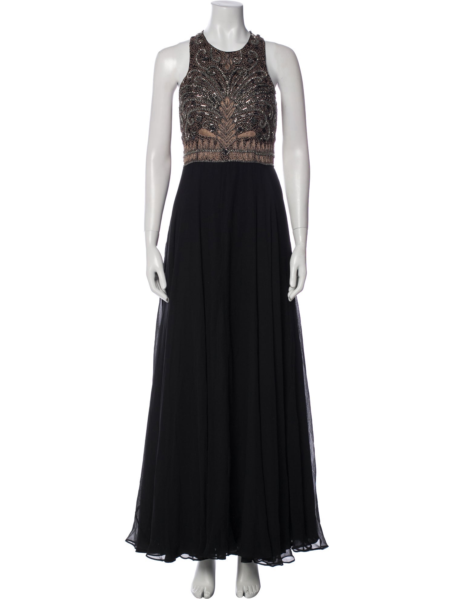 Parker Black Crew Neck Long Dress