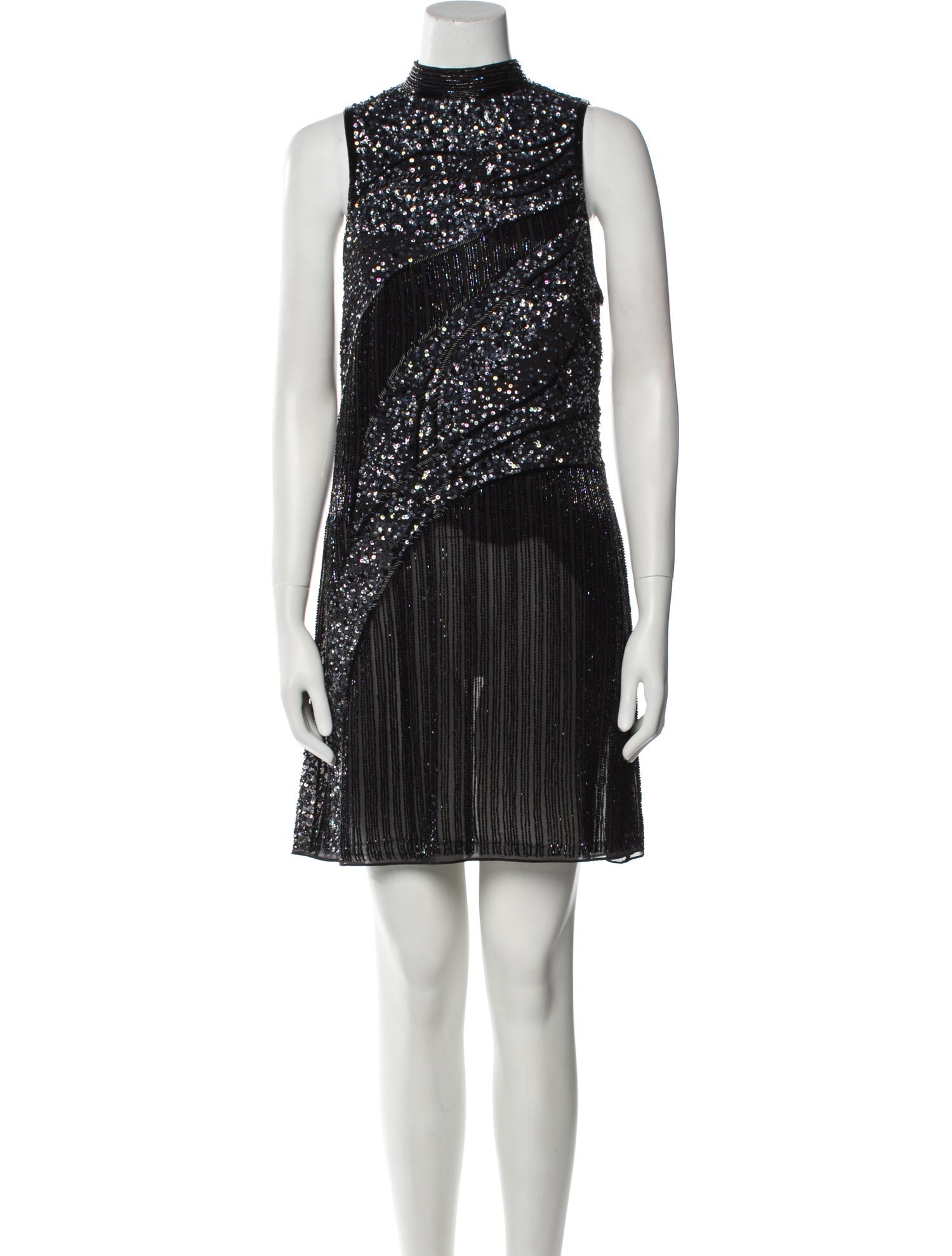 Parker Black Mock Neck Mini Dress