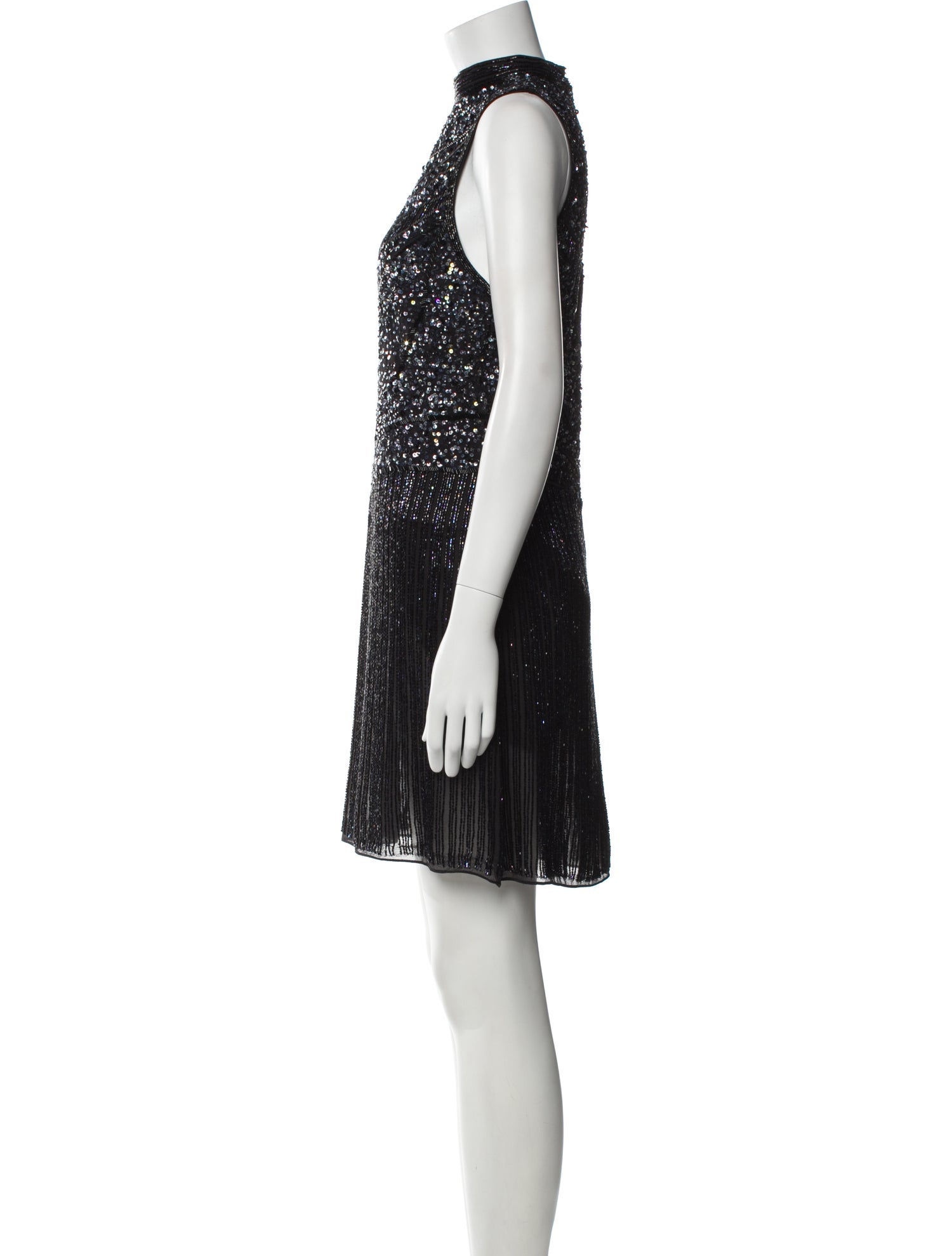 Parker Black Mock Neck Mini Dress