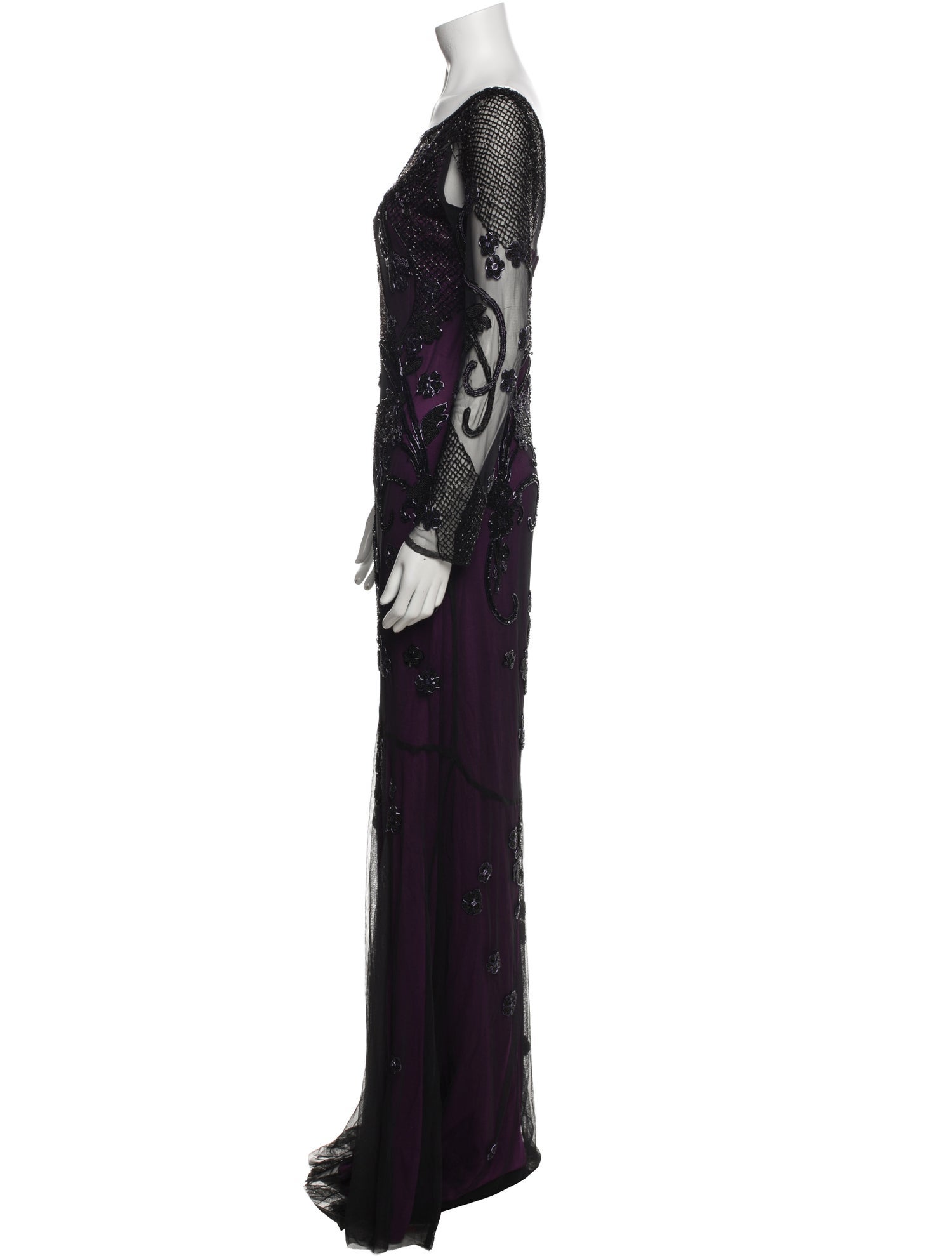 Parker Black Nylon Long Dress