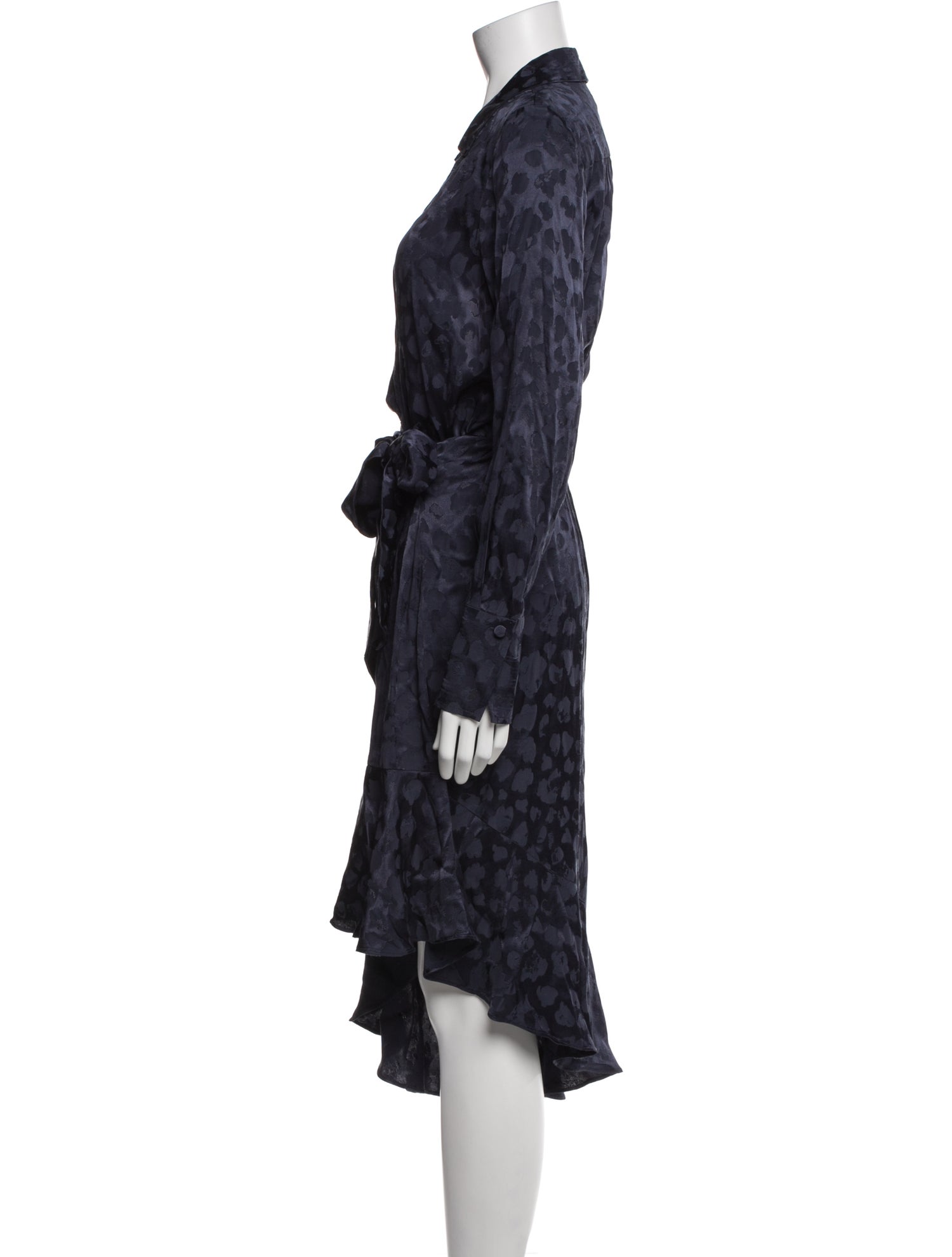 Parker Black Animal Print Midi Length Dress