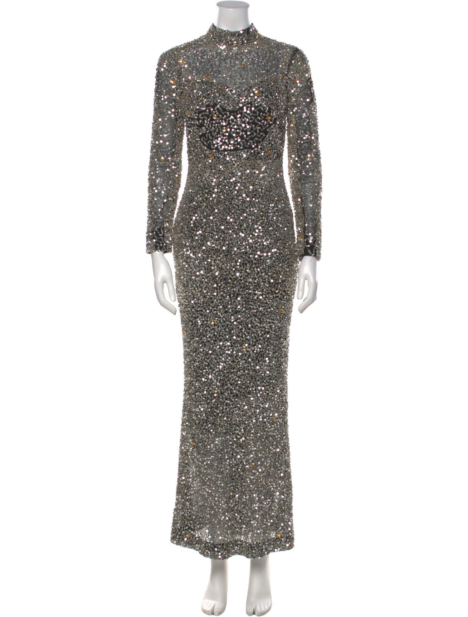 Parker Black Silk Long Dress