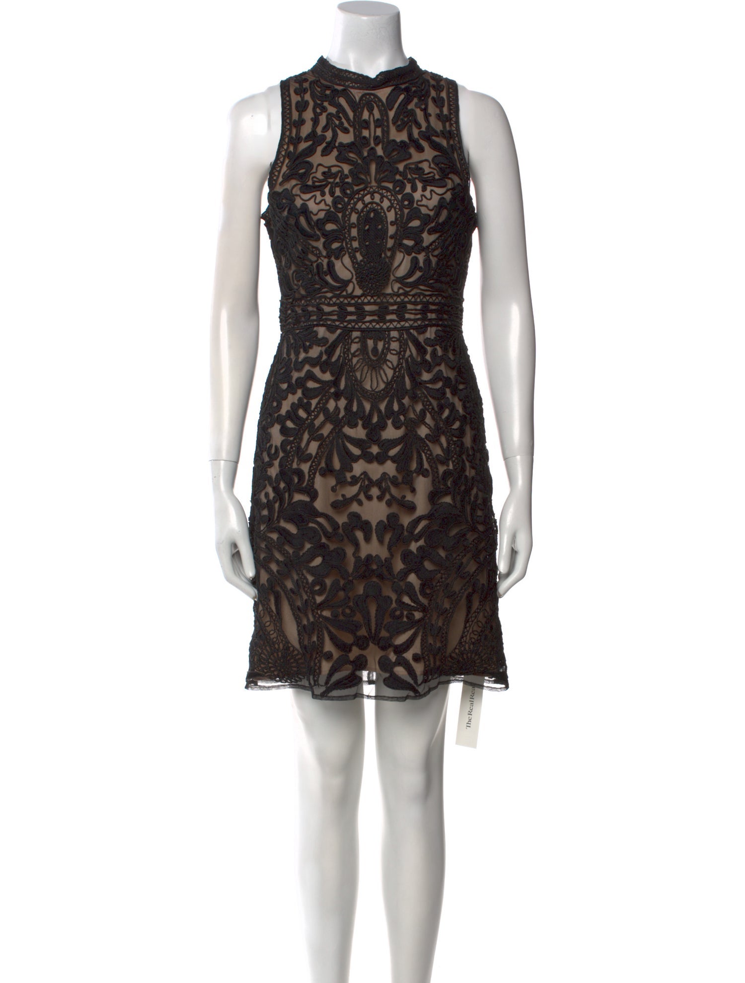 Parker Black Lace Pattern Mini Dress