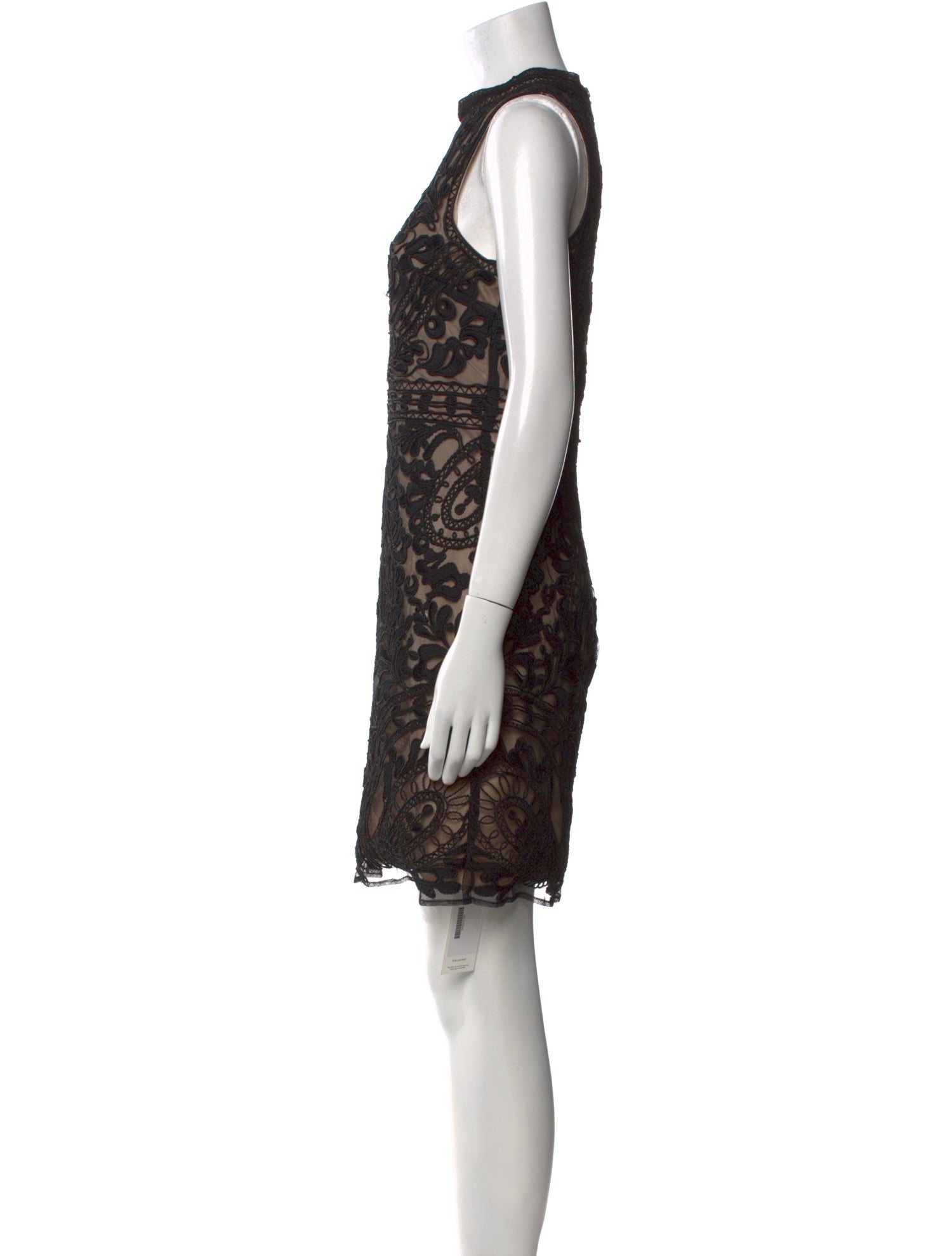 Parker Black Lace Pattern Mini Dress