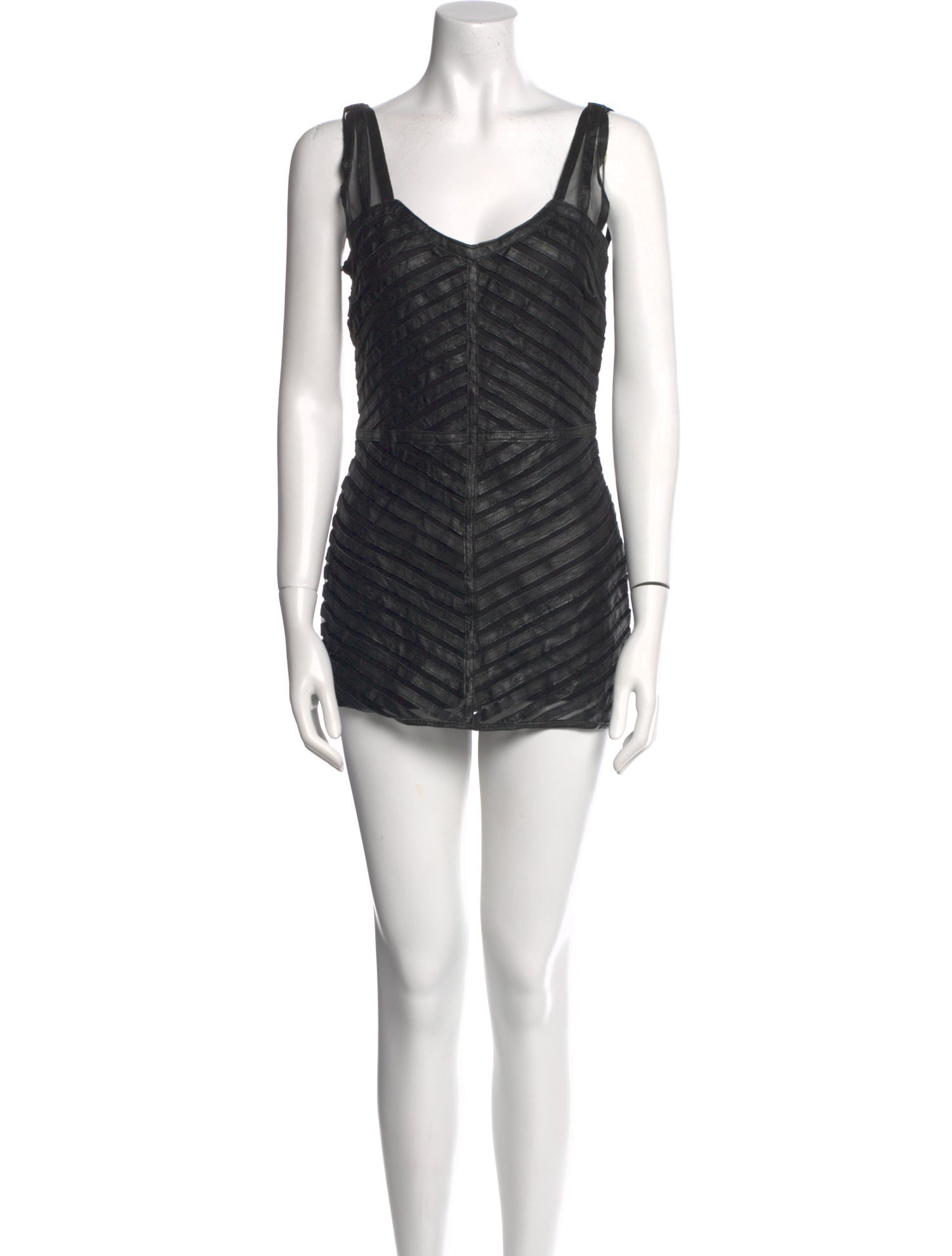 Parker Black V-Neck Mini Dress