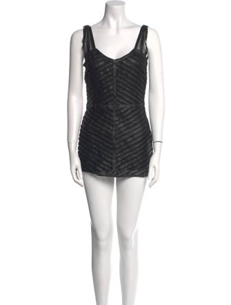 Parker Black V-Neck Mini Dress