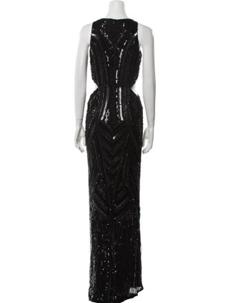 Parker Black Scoop Neck Long Dress