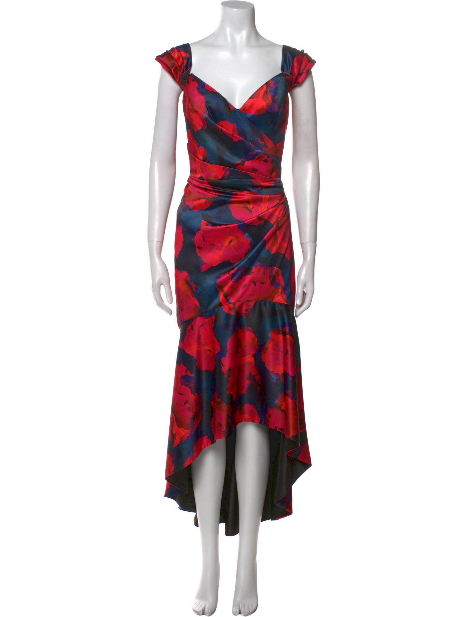 Parker Black Floral Print Long Dress w/ Tags