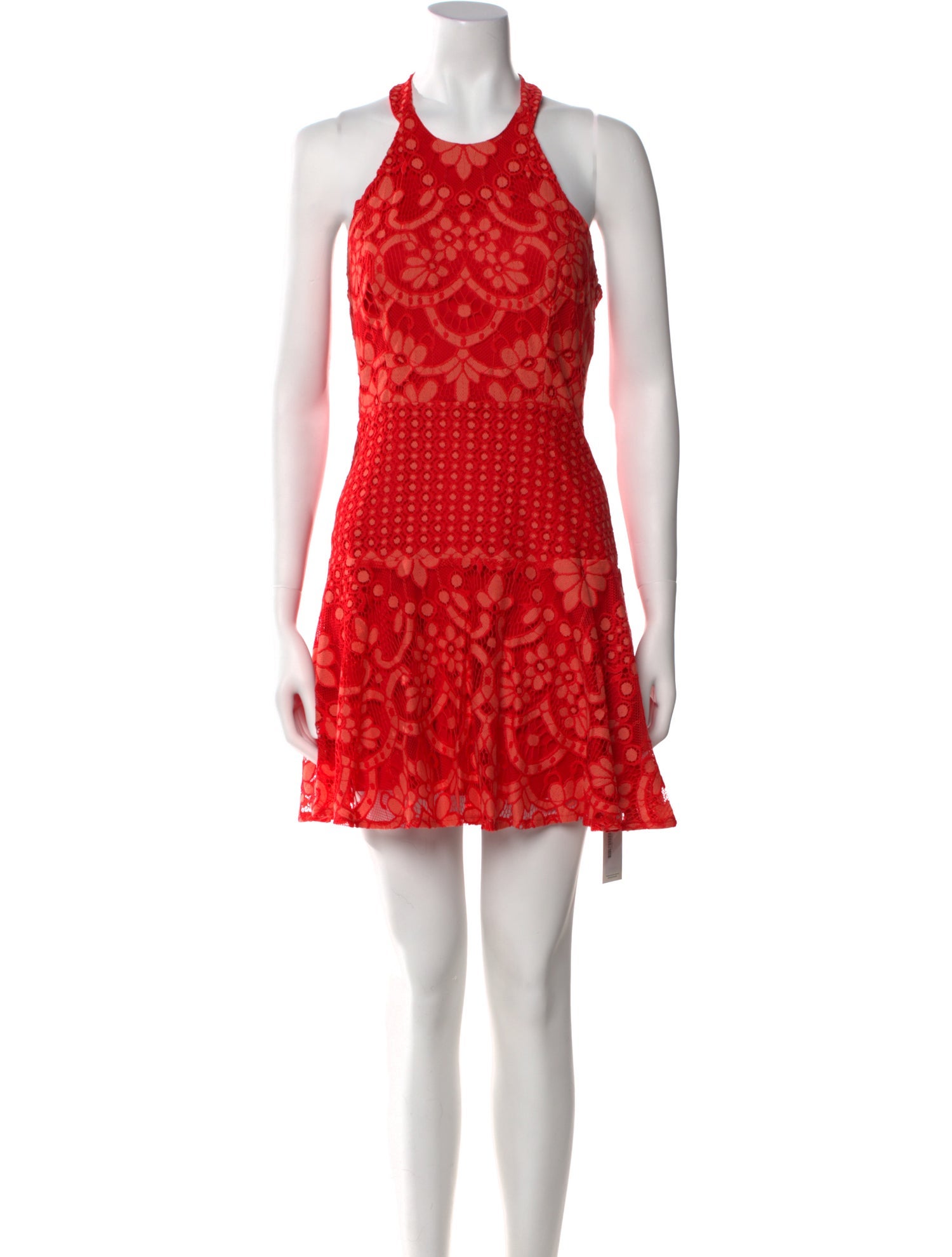 Parker Black Lace Pattern Mini Dress