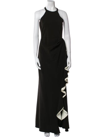 Parker Black Crew Neck Long Dress