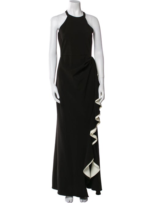 Parker Black Crew Neck Long Dress
