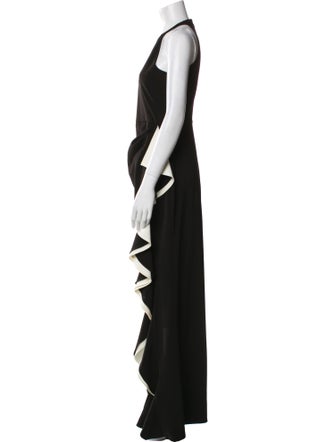 Parker Black Crew Neck Long Dress