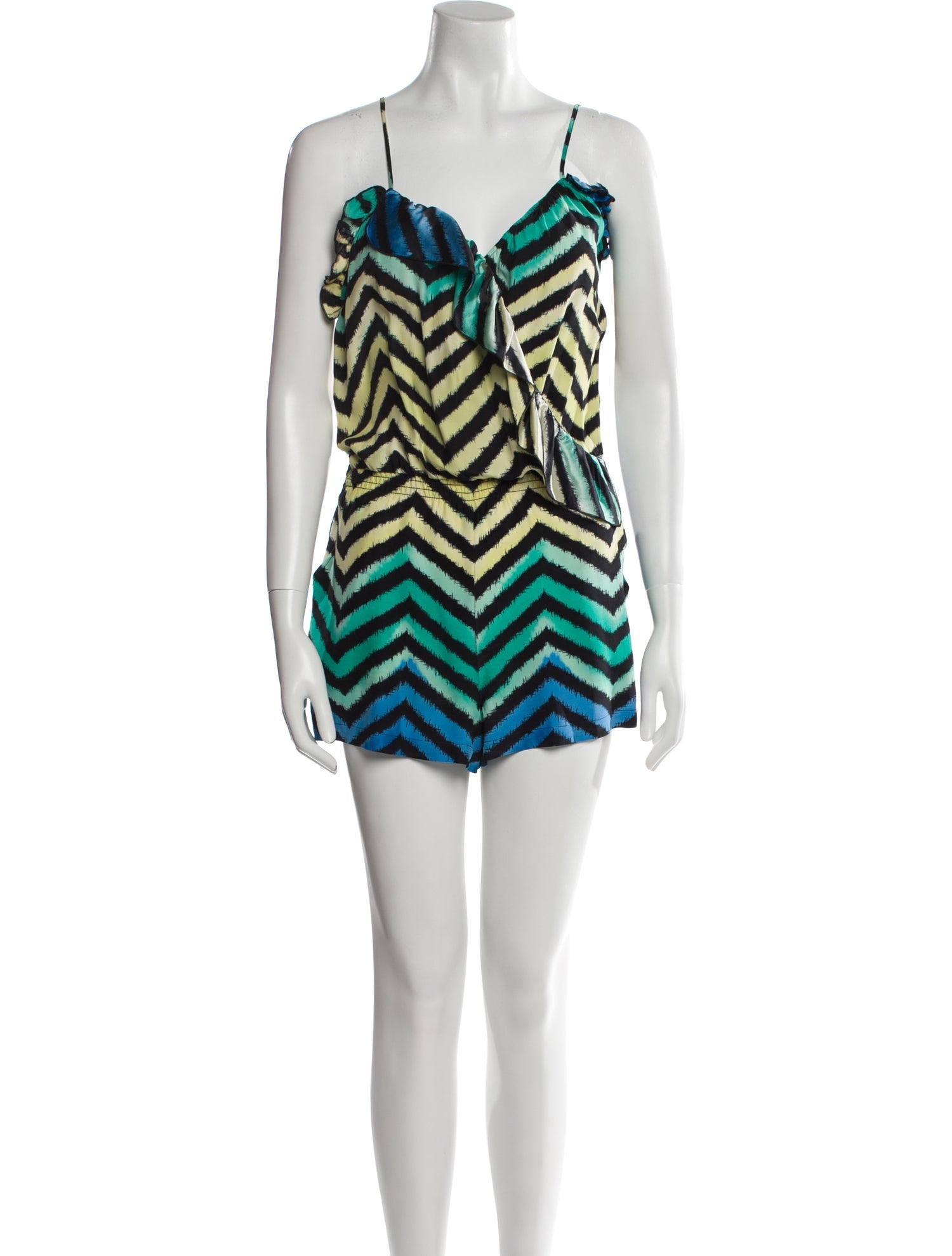 Parker Black Silk Striped Romper