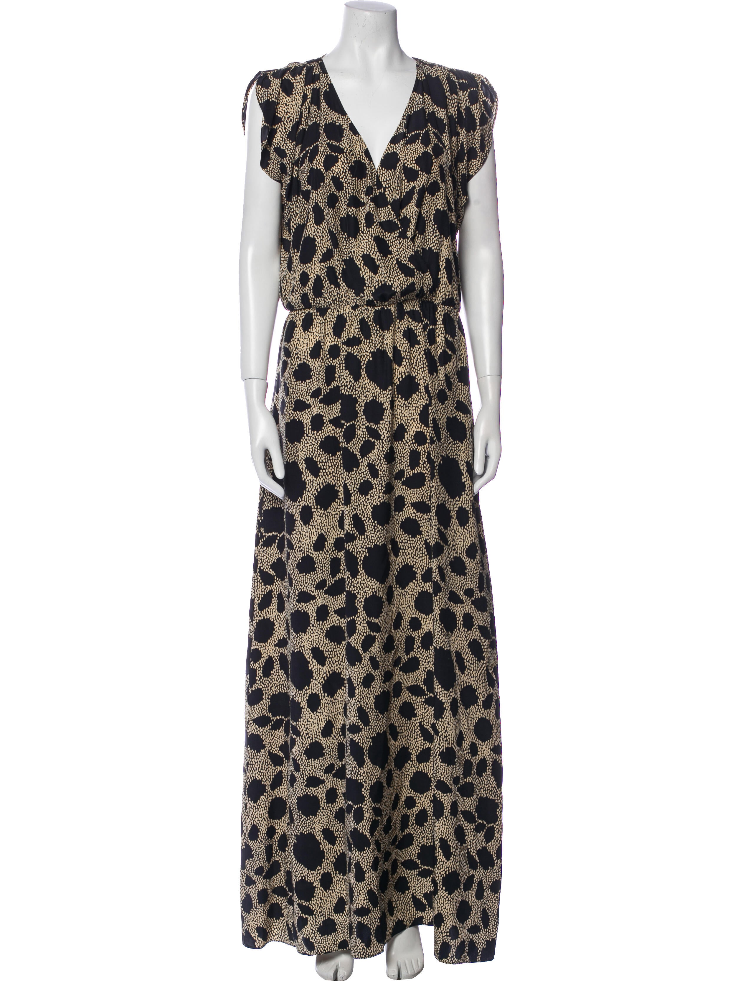 Parker Black Silk Long Dress