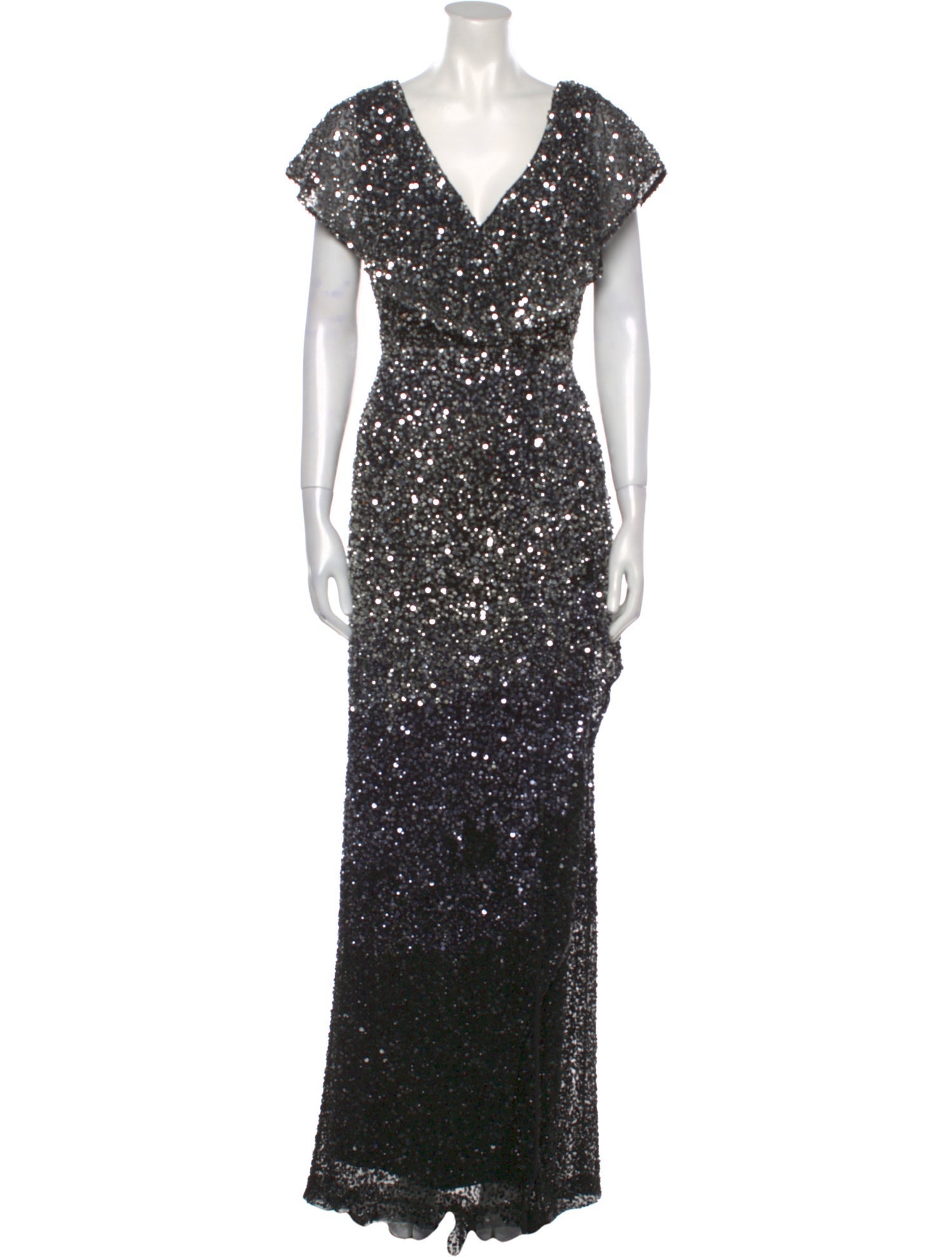 Parker Black Nylon Long Dress