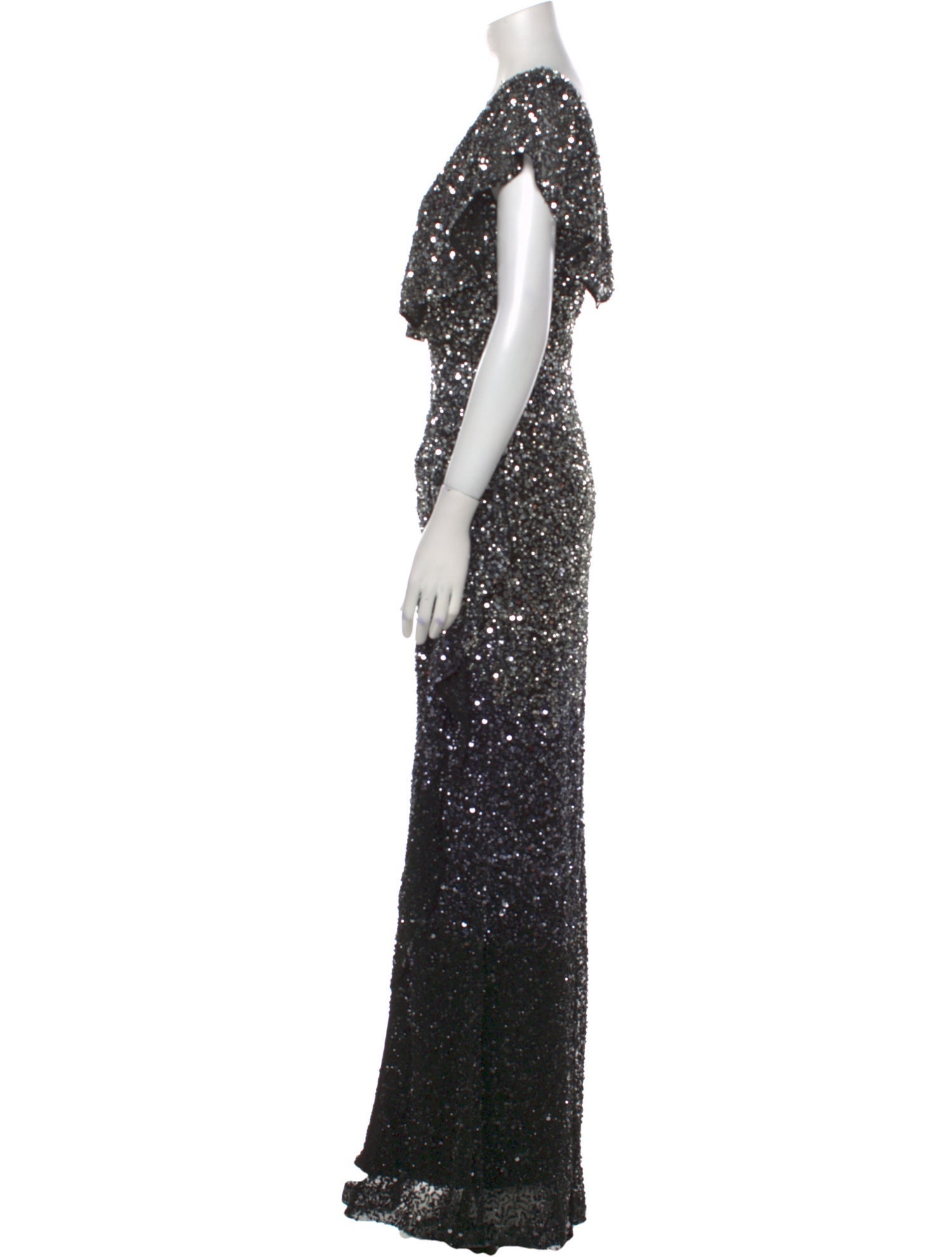 Parker Black Nylon Long Dress