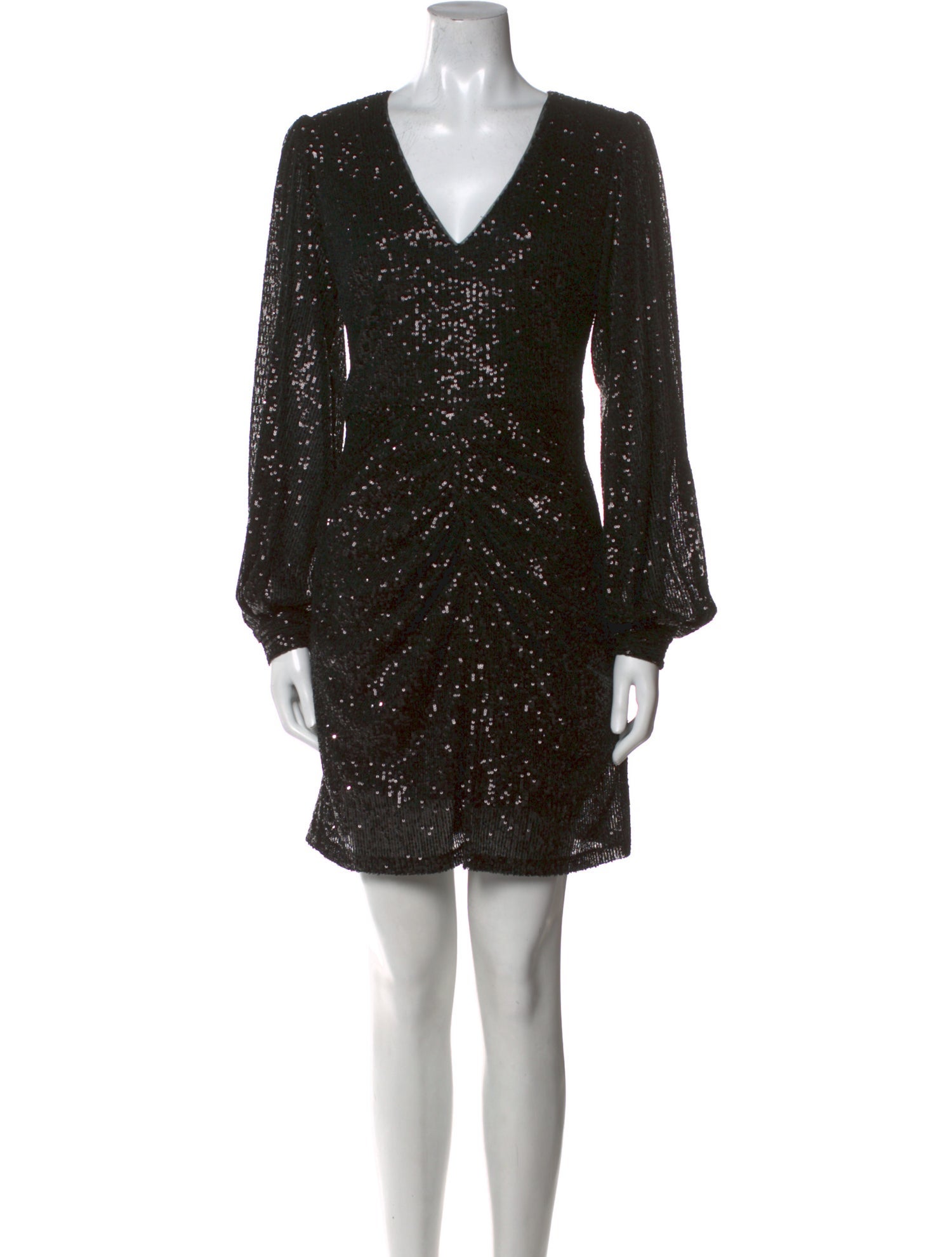 Parker Black V-Neck Mini Dress