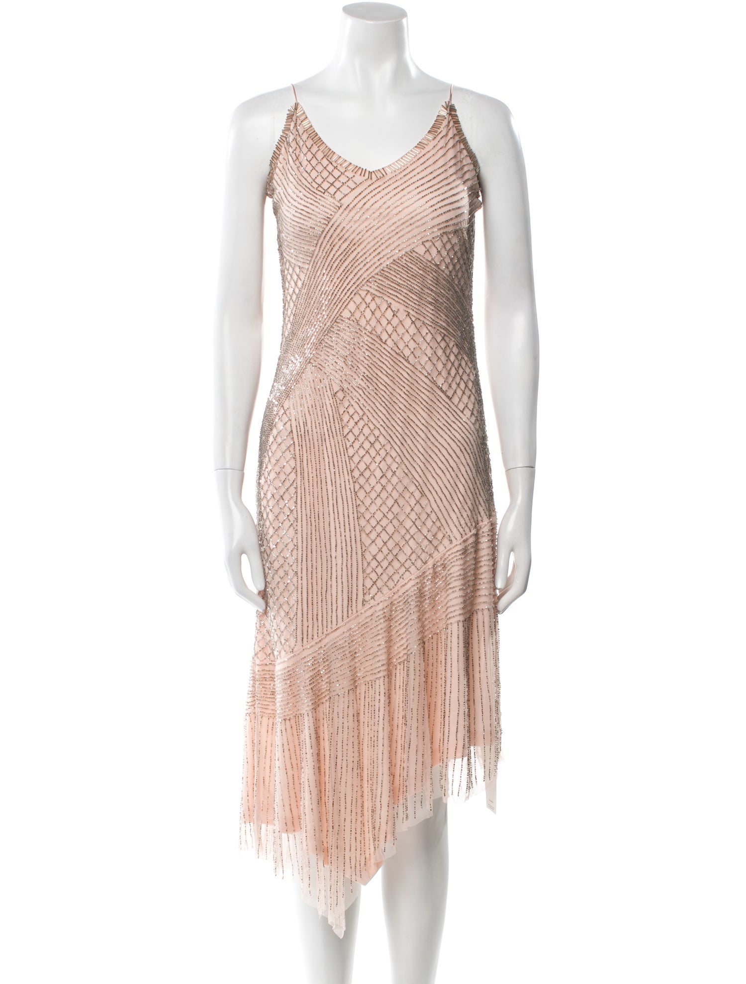 Parker Black Striped Knee-Length Dress