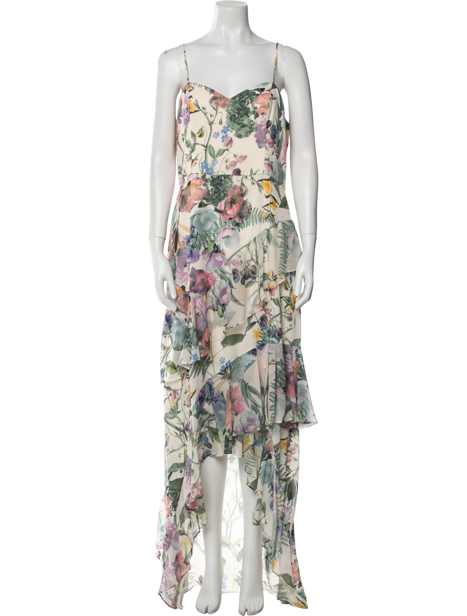 Parker Black Floral Print Long Dress