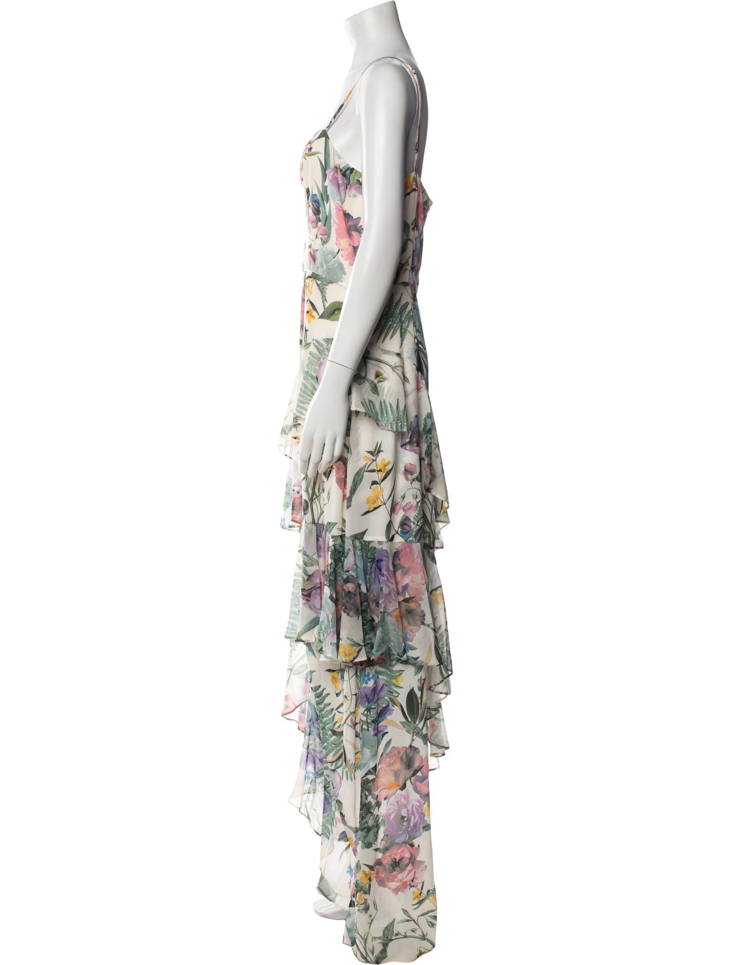 Parker Black Floral Print Long Dress