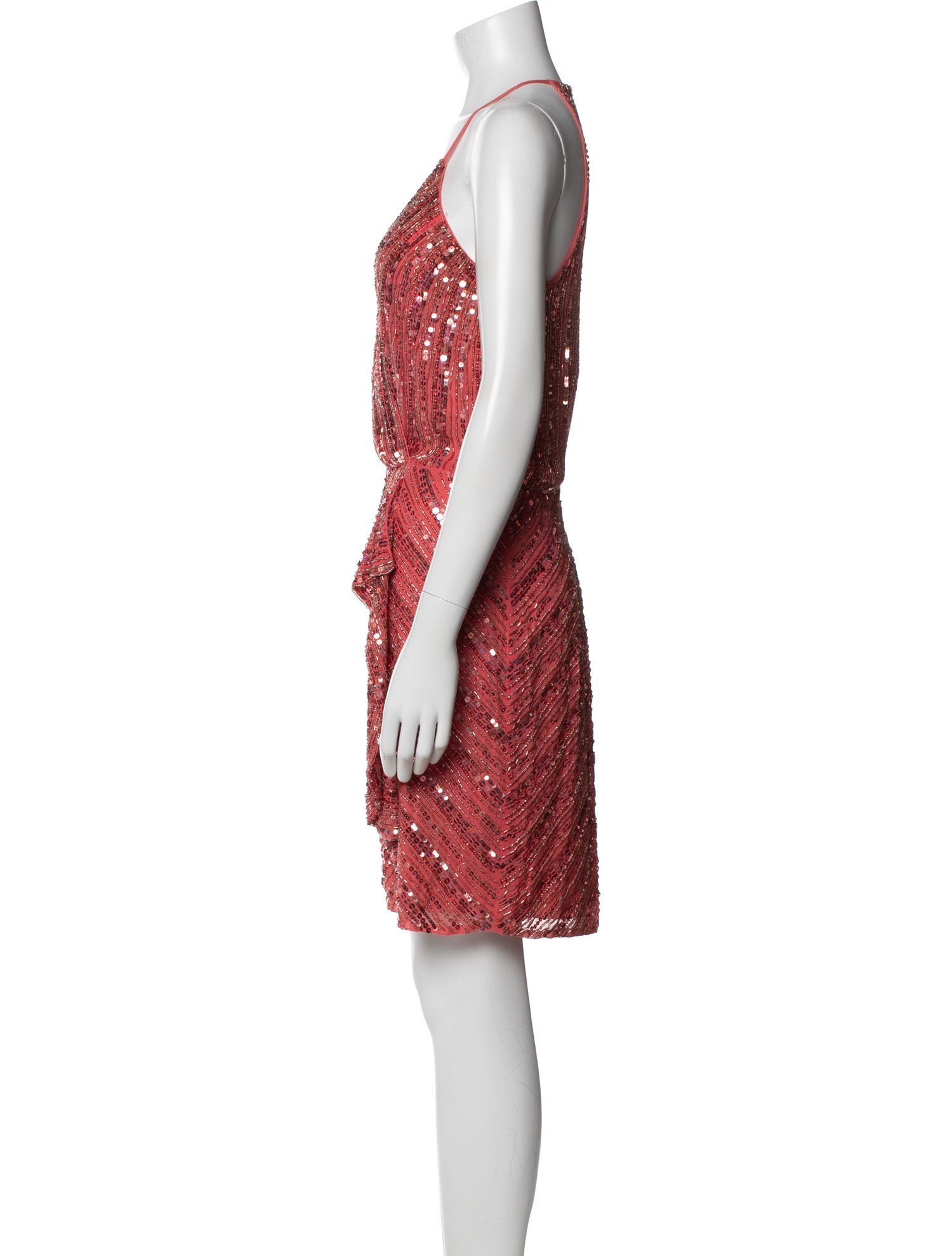 Parker Black Printed Knee-Length Dress in Metallic/Pink, Women's M