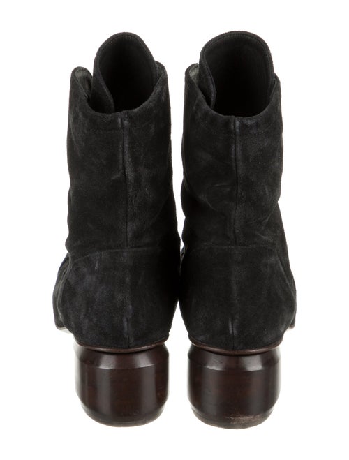 P. Monja Suede Colorblock Pattern Combat Boots