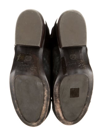 P. Monja Suede Colorblock Pattern Combat Boots