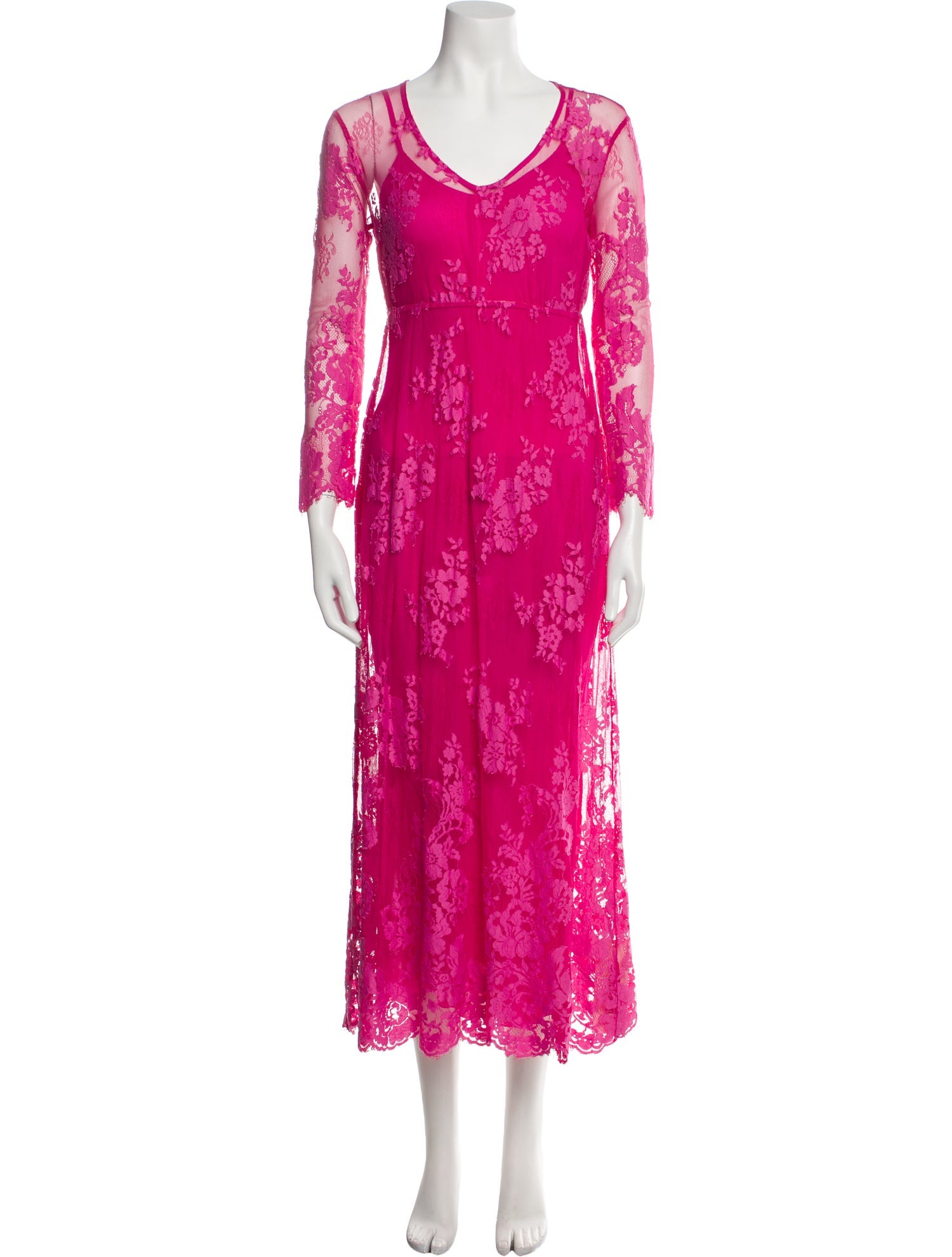 Pink Memories Floral Print Long Dress