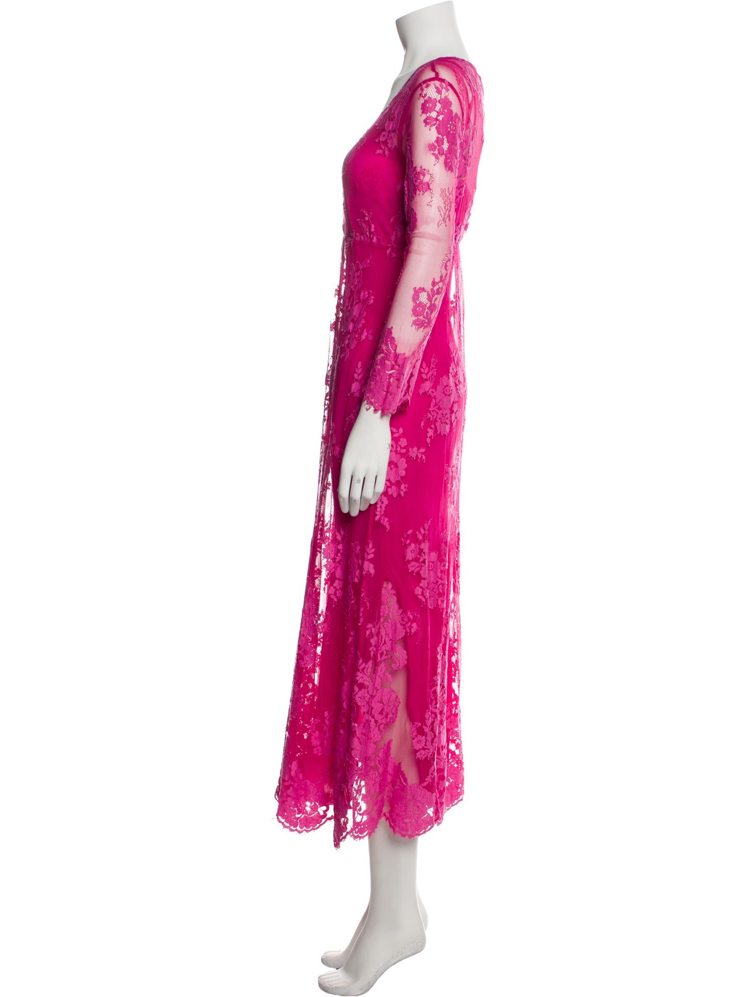 Pink Memories Floral Print Long Dress