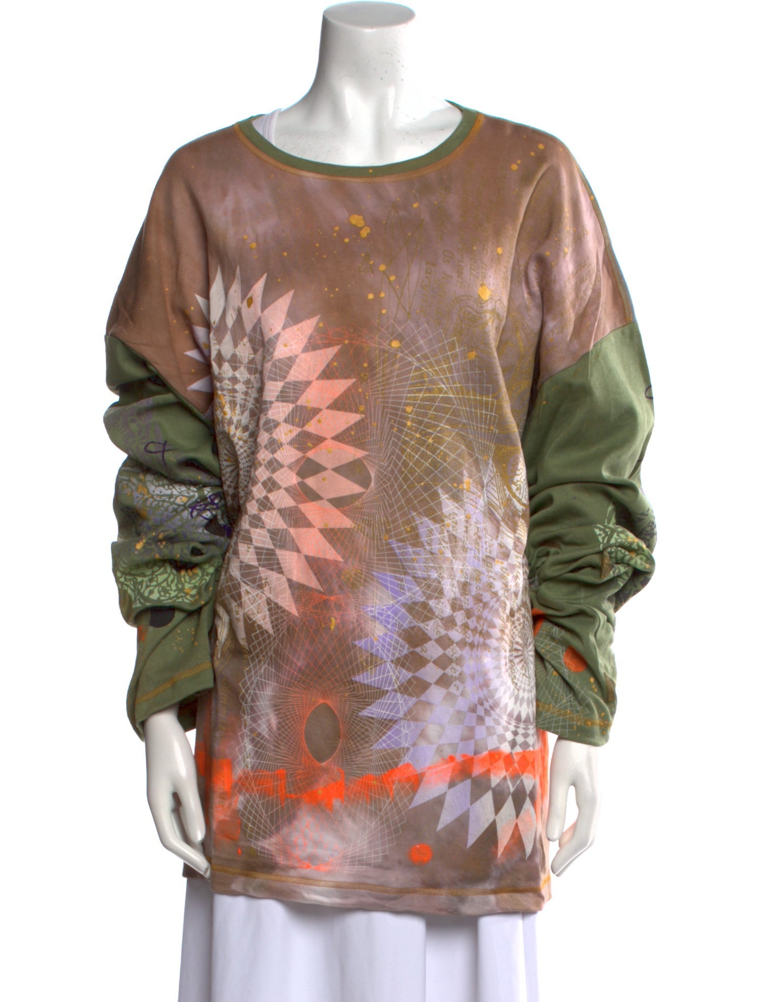 The People Of The Labyrinths Tie-Dye Print Bateau Neckline Sweatshirt