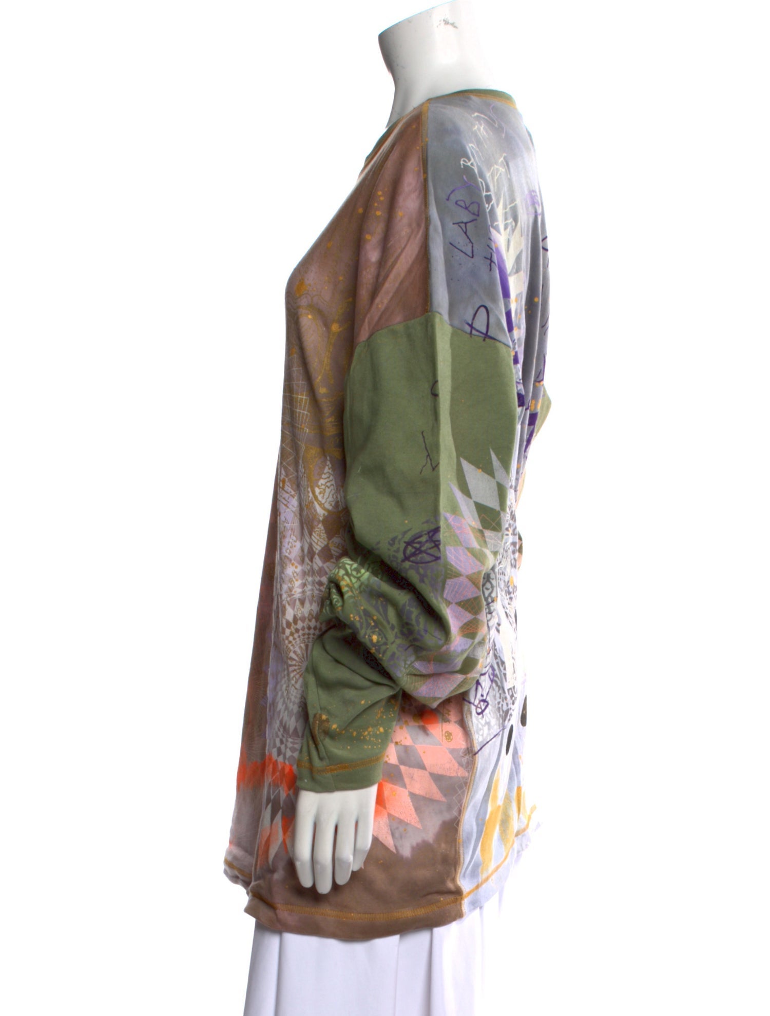 The People Of The Labyrinths Tie-Dye Print Bateau Neckline Sweatshirt