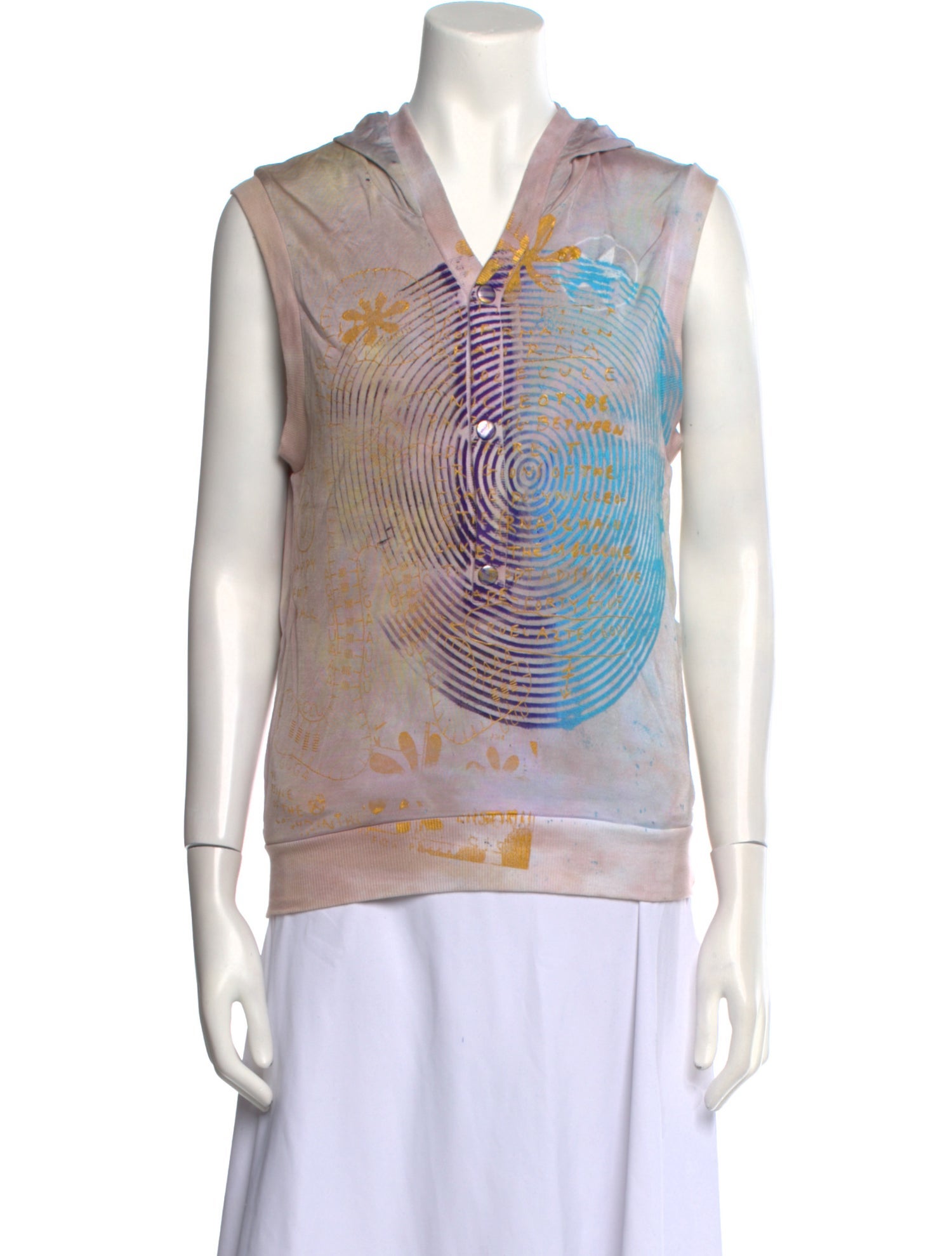 The People Of The Labyrinths Printed V-Neck Top