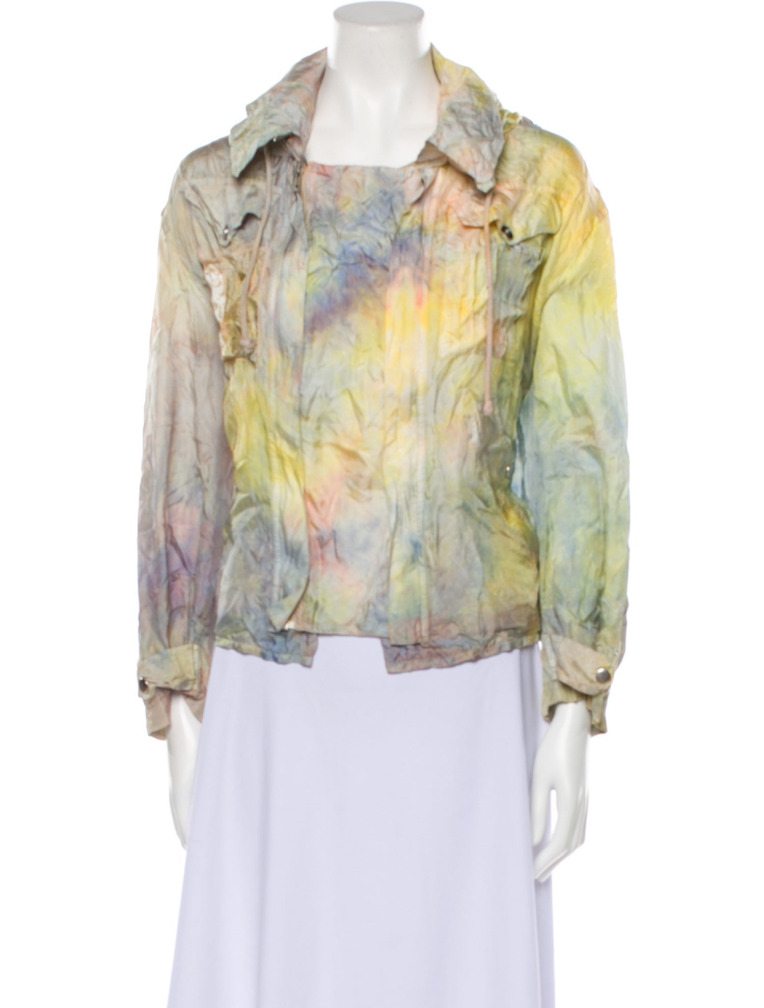 The People Of The Labyrinths Silk Tie-Dye Print Denim Jacket