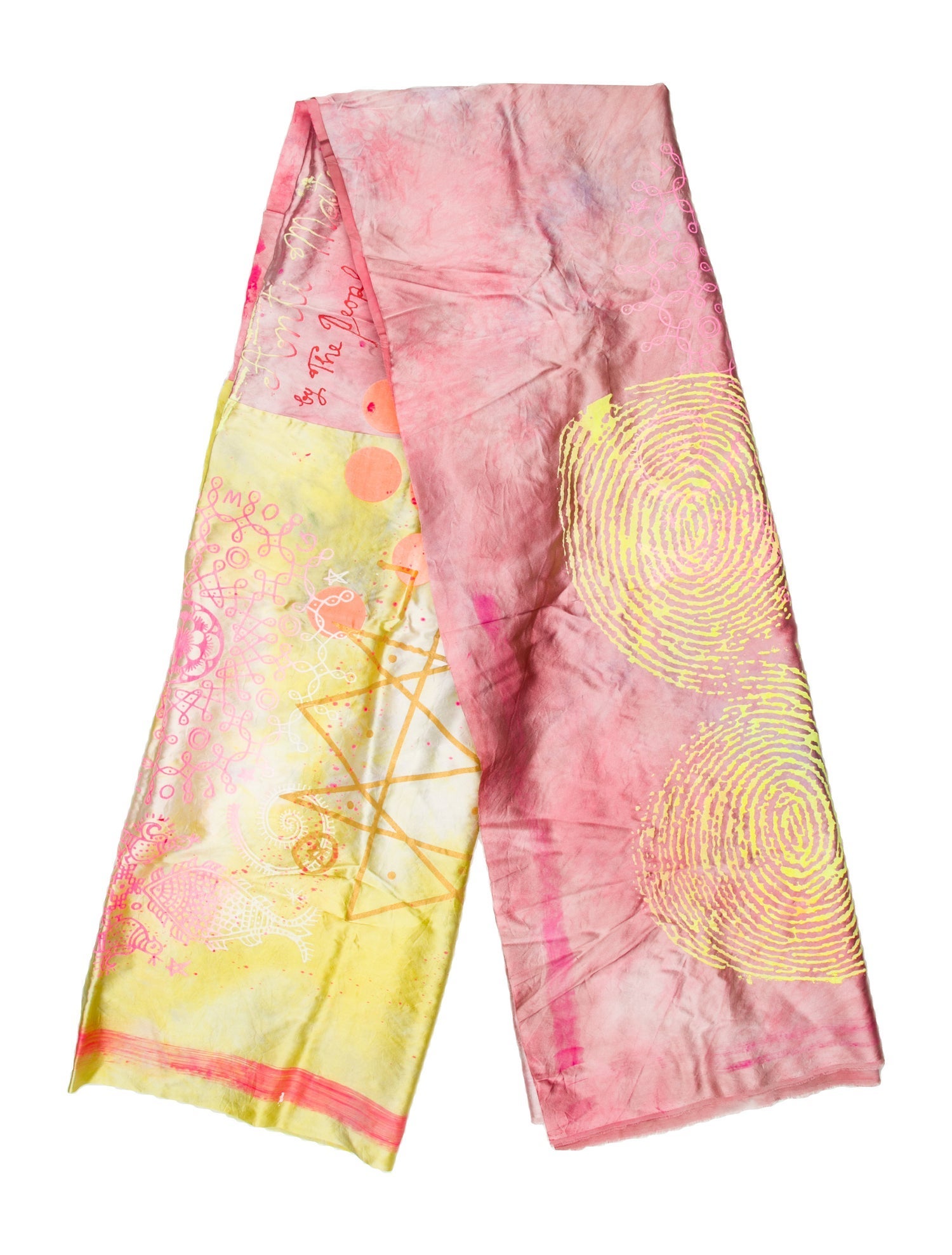 The People Of The Labyrinths Silk Printed Scarf w/ Tags
