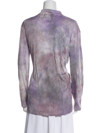 The People Of The Labyrinths Silk Printed Button-Up Top