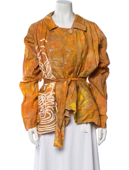 The People Of The Labyrinths Linen Graphic Print Jacket