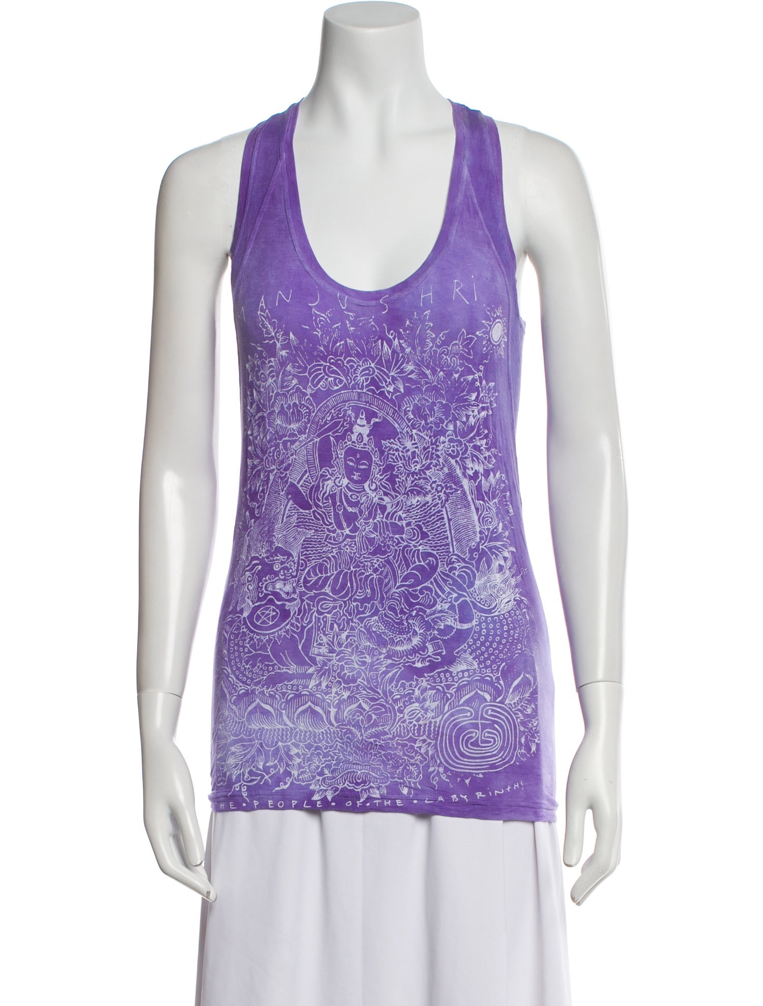 The People Of The Labyrinths Printed Scoop Neck Top