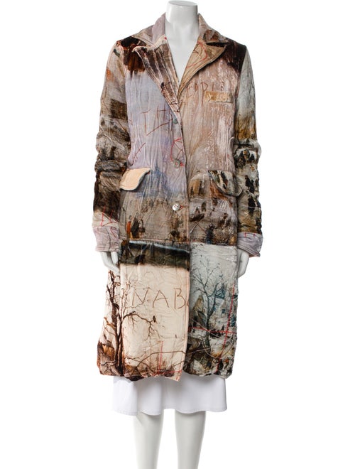 The People Of The Labyrinths Printed Faux Fur Coat