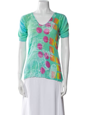 The People Of The Labyrinths Printed V-Neck T-Shirt