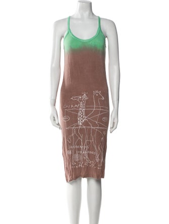 The People Of The Labyrinths Printed Knee-Length Dress