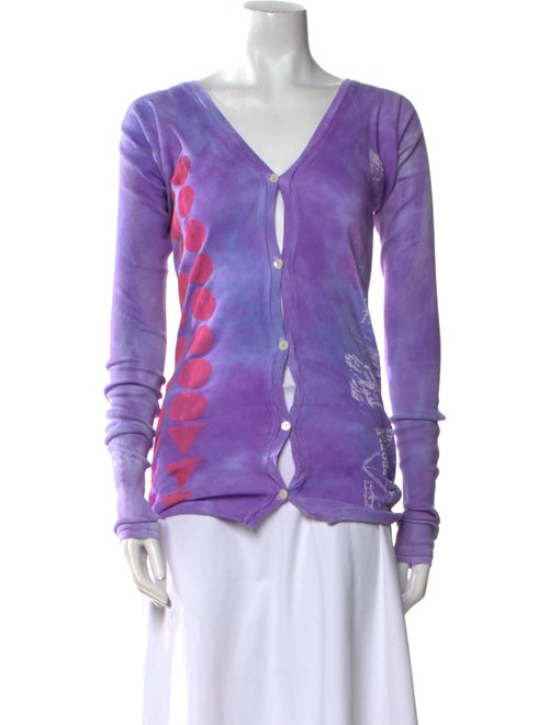 The People Of The Labyrinths Tie-Dye Print V-Neck Blouse