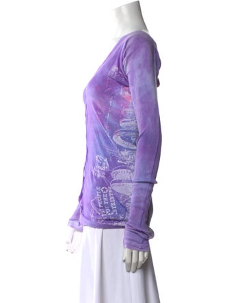 The People Of The Labyrinths Tie-Dye Print V-Neck Blouse