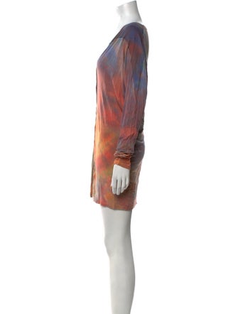 The People Of The Labyrinths Tie-Dye Print V-Neck Tunic