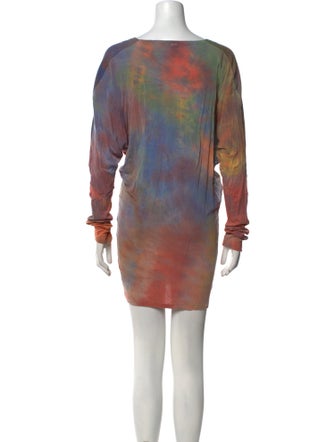 The People Of The Labyrinths Tie-Dye Print V-Neck Tunic