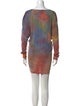 The People Of The Labyrinths Tie-Dye Print V-Neck Tunic