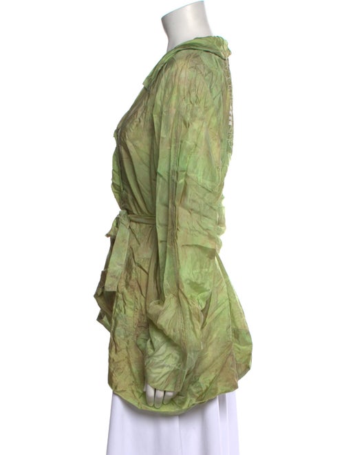 The People Of The Labyrinths Silk Tie-Dye Print Button-Up Top