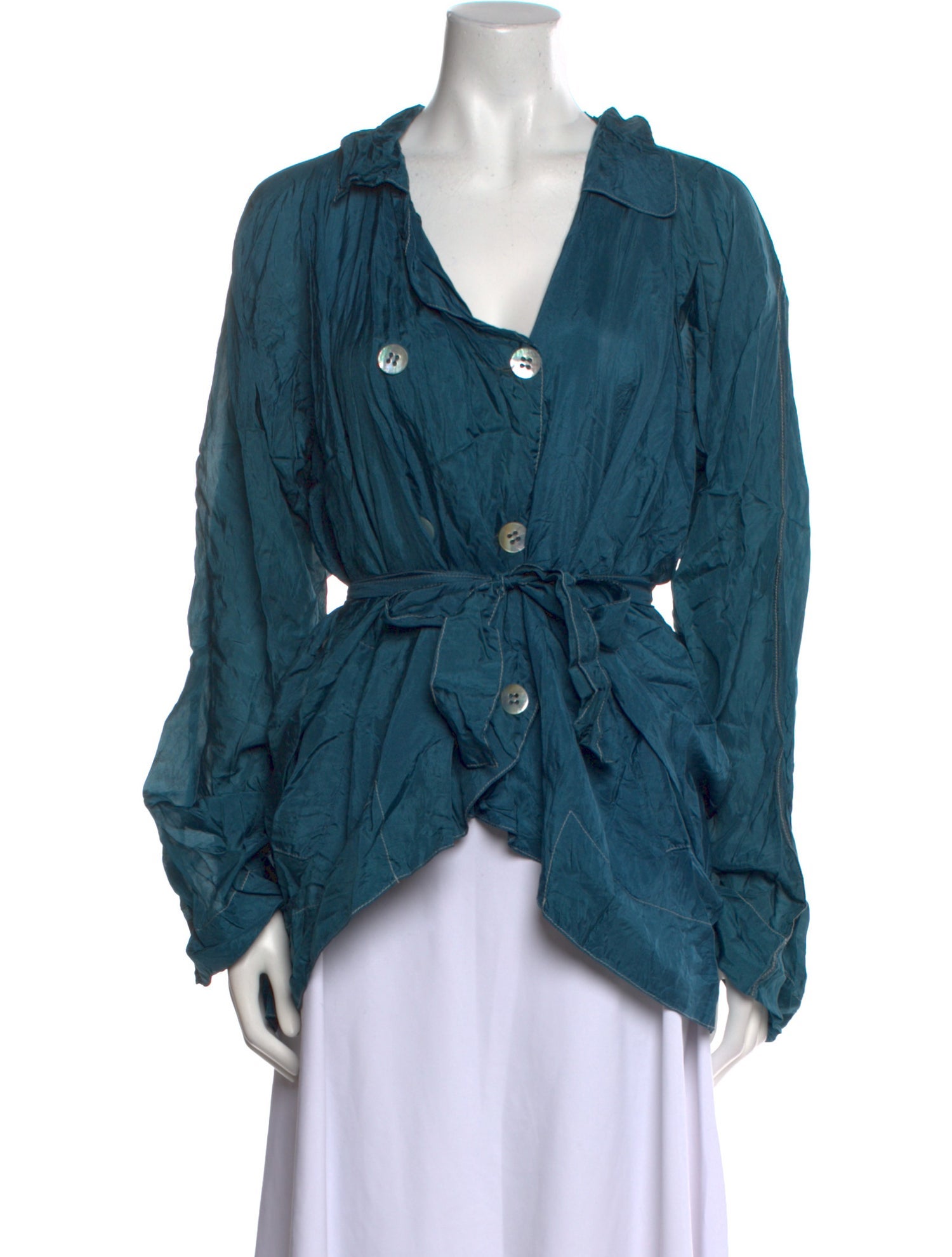 The People Of The Labyrinths Silk V-Neck Blouse