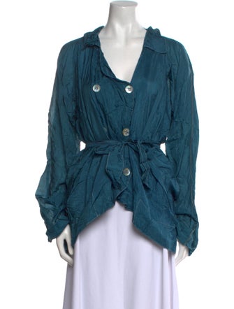 The People Of The Labyrinths Silk V-Neck Blouse